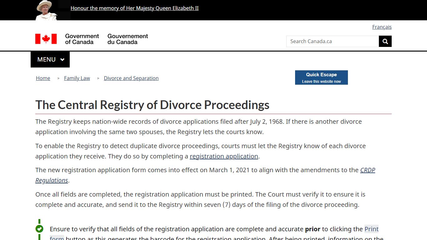 The Central Registry of Divorce Proceedings